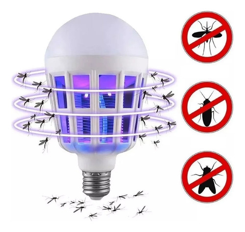 Ampolleta Led 2 En 1 Mata Mosquito Moscas Polillas Zancudos