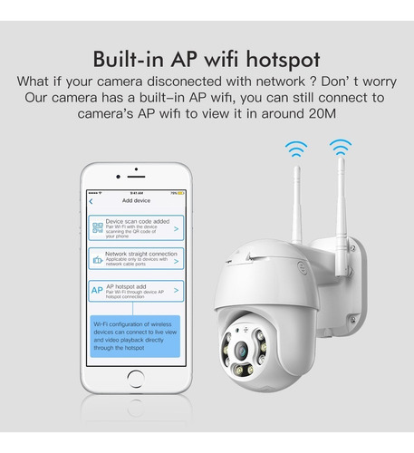 Imagen 5 de 10 de Cámara De Seguridad Inalámbrica 1080p Hd Wifi Al Aire Libre