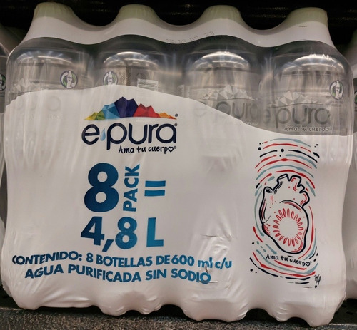 Agua Epura 8 Botellas De 600ml Cada Uno