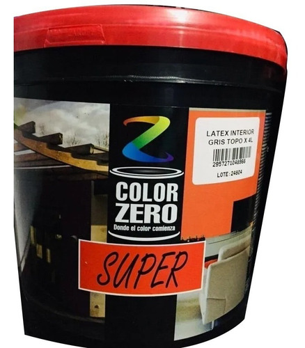 Pintura Látex Interior. Color Zero Línea Super 4 Lts