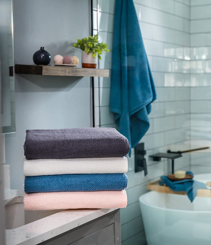 Toallas De Baño Texturizadas Palomitas De Maíz 4 Unidades Bl