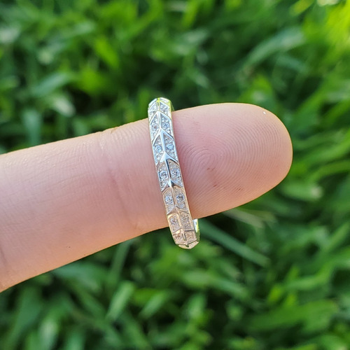 Imagen 7 de 10 de Anillo Plata Rodinada Micro Pave