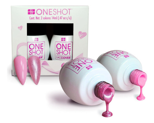 Duo Pack Edicion Especial One Shot Gel Semipermanente 2 Pz Color Rosa
