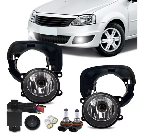 Kit Farol Milha Neblina Logan 2007 2008 2009 A 2012 + Brinde