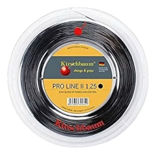 Cuerda Para Raqueta Kirschbaum Pro Line 2 1.25mm Color Negro