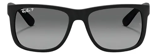comprar Óculos de sol polarizados Ray-Ban Justin Classic Rb4165l Standard armação de náilon cor Matte Black Lente Grey de Policarbonato Degradada RB4165