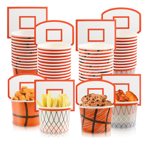 Juego De 48 Tazas De Baloncesto Para Aperitivos, Decoracione