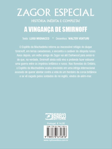 Zagor Especial Nº 066: A Vingança De Smirnoff, De Mignacco, Luigi / Venturi, Walter. Editora Mythos, Capa Mole Em Português