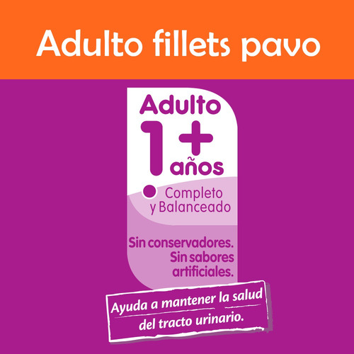 Alimento Whiskas 1+ Whiskas Gatos s para gato adulto todos los tamaños sabor fillets de pavo en sobre de 85g