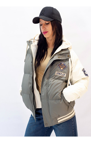 Campera Mujer Universitaria Puffer Impermeable Abrigo