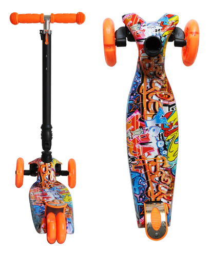 Imagen 2 de 10 de Monopatin Overtech Plegable Niños 4 Ruedas Led Reforzado 80k