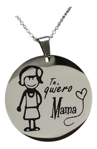 Cadena Colgante Mamá Te Quiero + Globo Metálico Caja Regalo