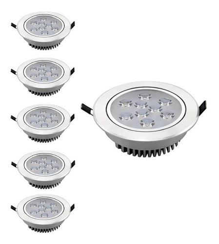 Pack X5 Focos Led Embutidos Foco Led Embutido Foco Led 9w