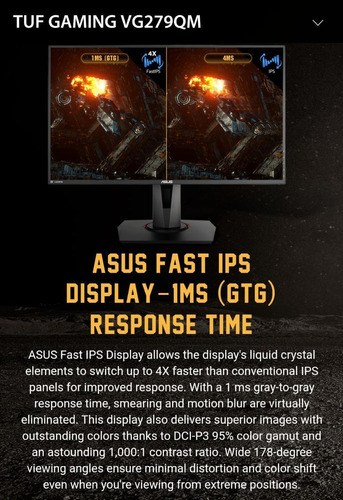 Imagen 4 de 8 de Asus 27 Tuf Vg279qm 280hz Gsync Ips 1ms Hdr Fhd 400-nits