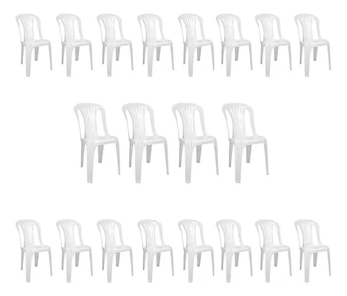 comprar Kit 20 Cadeiras Plástica Bistrô Reforçada Suporta Até 150 Kg