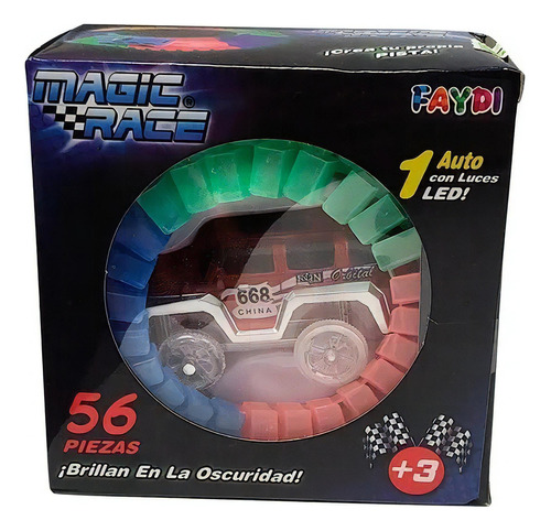 Pista Flexible 56 Piezas Variety Tracks Auto Luminoso Edu Color Multicolor