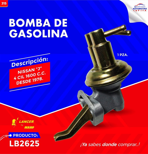 Bomba Gasolina Sellada Nissan Pick Up 720 4l 1.6 1987-1993