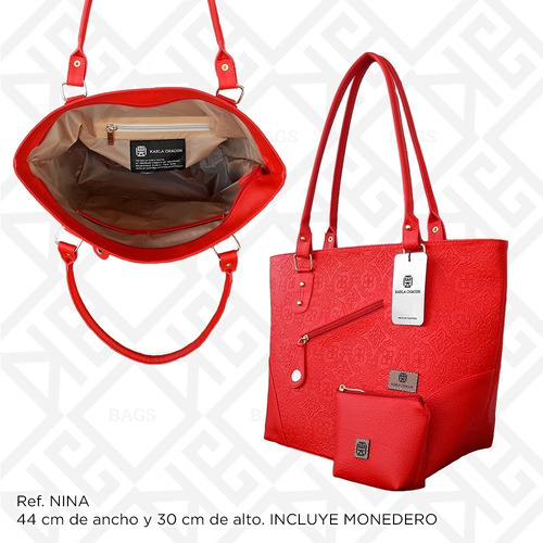 Bolso Dama Carteras Mujer Karla Chacon + Accesorio