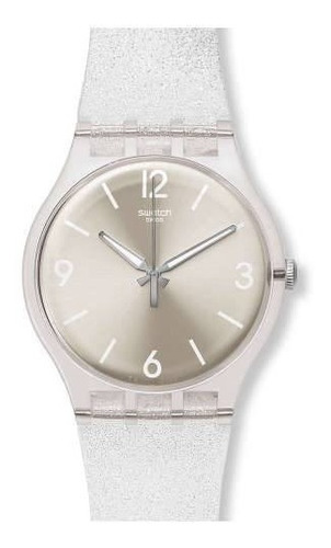Reloj Swatch Mirrormellow De Plástico Plateado Suok112 Color del bisel Transparente