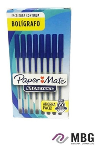 Imagen 3 de 5 de Bolígrafo Paper-mate 1.0 Mm Kilometrico Por 60 Unidades