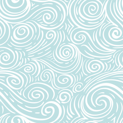 Papel De Parede Azul Ondas Abstrato 2,70x0,57m