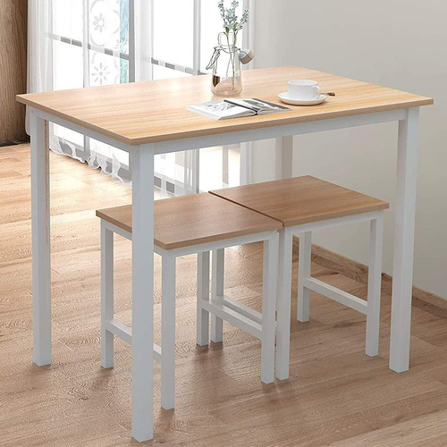 Juego De 2 Mesas De Comedor Pequeñas Para 2 Y Taburetes Mode