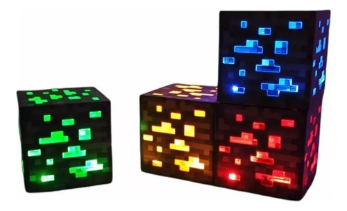 * Lámpara Cubo Luz Minecraft Decorativo Juguete Recargable