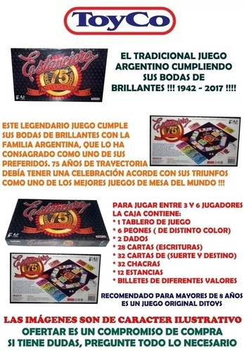 Estanciero 75 Aniversario Juego De Mesa Toyco Rosario