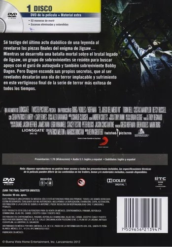 El Juego Del Miedo 7 El Capitulo Final /dvd Película (Usado)