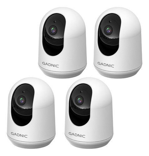 Kitx 4 Camaras Seguridad Gadnic Ip Hd Wifi Sin Cables Vision Nocturna Blanco