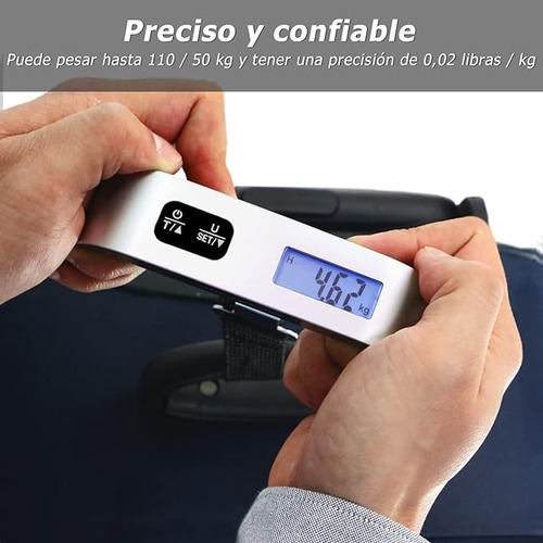 Travel Inspira Báscula De Equipaje Digital Portátil 50kg Plateado