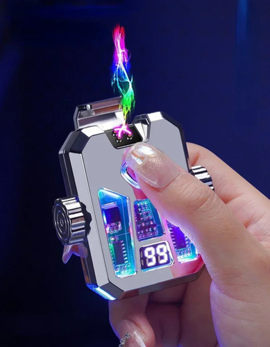 Encendedor Giroscópico Mecha Doble Arco Con Iluminación Usb