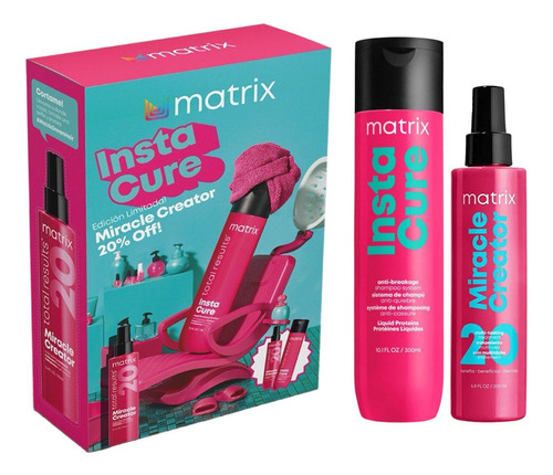 Shampoo Matrix Instacure 300ml + Tratamiento Miracle 20 En 1