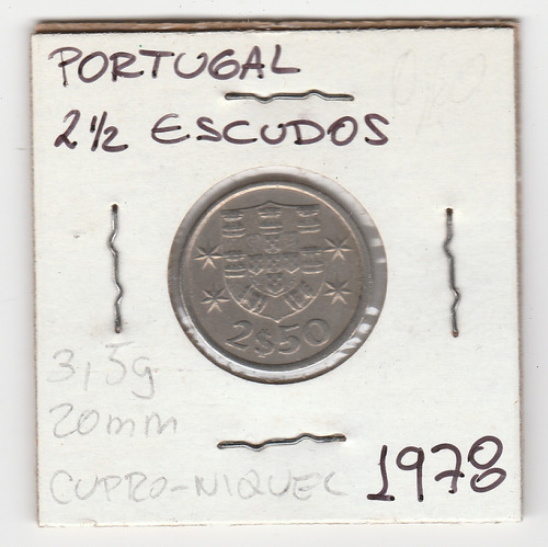 Moneda Portugal 2 1/2 Escudos 1978 Xf