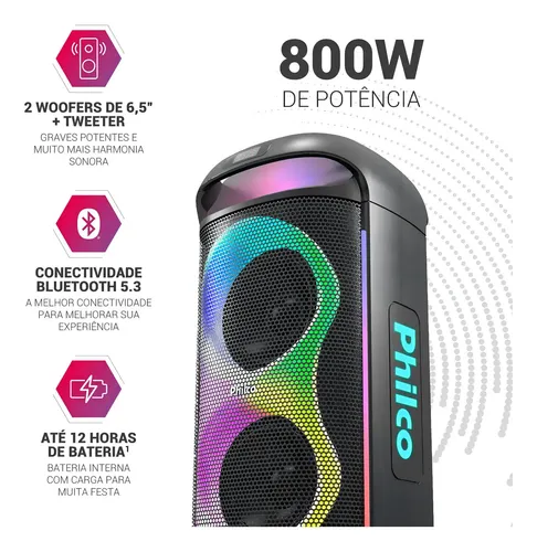 Caixa De Som Philco Bluetooth 800w Rms Pcx6702 - | MercadoLivre