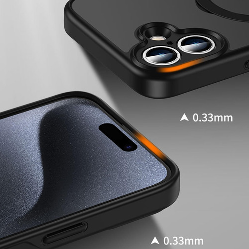 Para iPhone 16, Capa Protetora Com Anel Magnético.