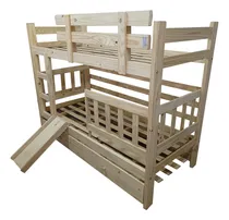 Comprar Cama Superpuesta Montessori Pino Carro Cama + Mini Tobogan