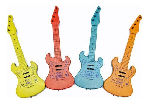 Kit 5 Instrumentos Flauta Guitarra Bumbo Brinquedo Infantil