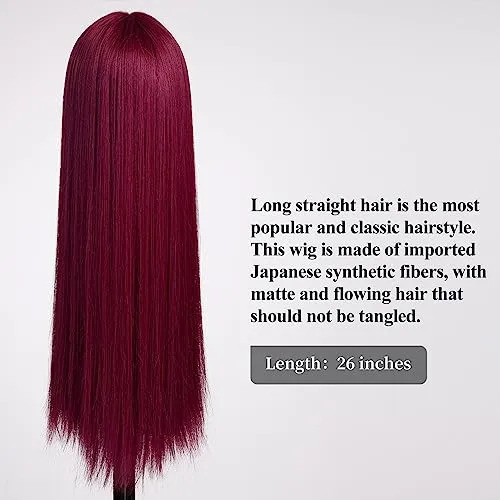 O Peluca Larga Y Recta Haircube Roja