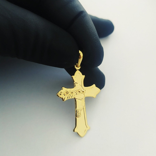 Imagem 3 de 4 de Pingente Rellicari Crucifixo Banhado A Ouro 18k R012