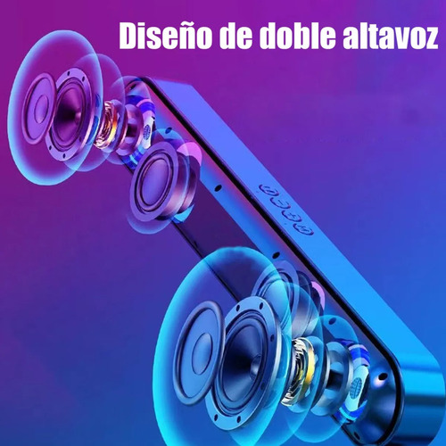 Barra De Sonido Bocina Bluetooth Speaker Portátil Led Negro