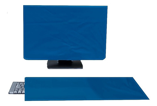 Kit Funda Negra Pc All In One Con Cierres. Impermeable Color Azul Marino