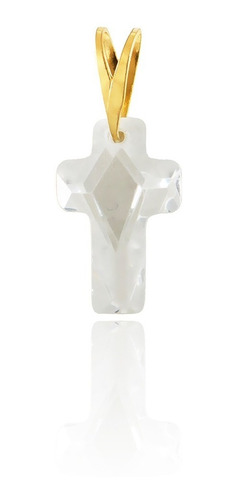 Pingente Cruz Ouro 18k Cristal Pcc0055