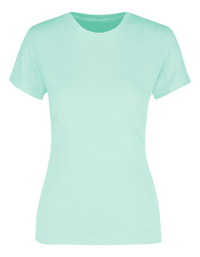 Playera Mujer Dama Color Liso Cuello Redondo Manga Corta