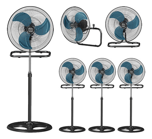 Ventilador Piso Pedestal Pared 3en1 Con 3 Aspas 18 Pulg 4pzs 4pcs
