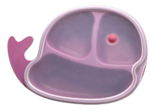 Prato Infantil C/ Divisórias E Tampa Clingo - Baleia Cor Roxo