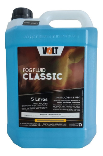 Líquido Fluido P Maquina Fumaça Classic 5lt Tutti-fruti Volt