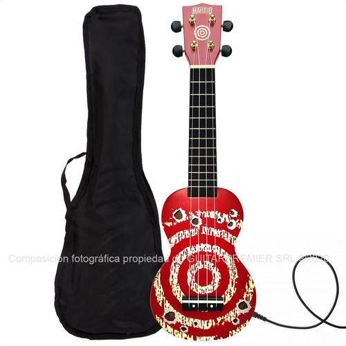 Ukelele Electroacustico Soprano Diseño Mahalo + Funda + Pua