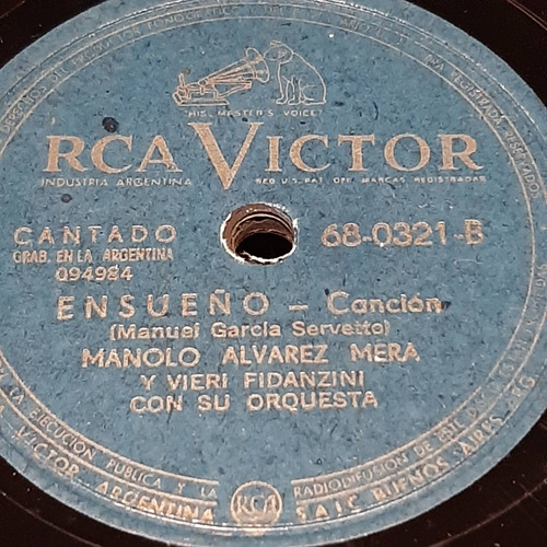 Pasta Manolo Alvarez Mena Fidanzini Rca Victor C321