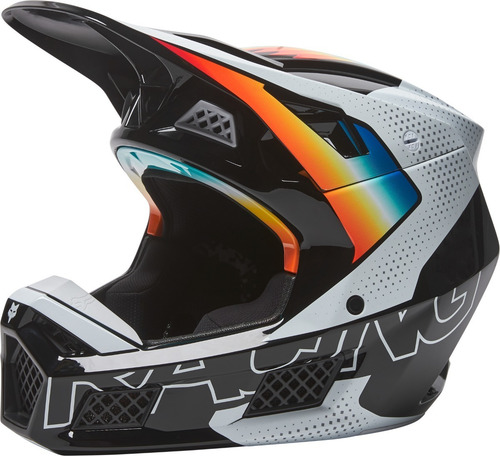 Imagen 2 de 5 de Casco Motocross Fox - V3 Rs Relm #28015 - Black/white